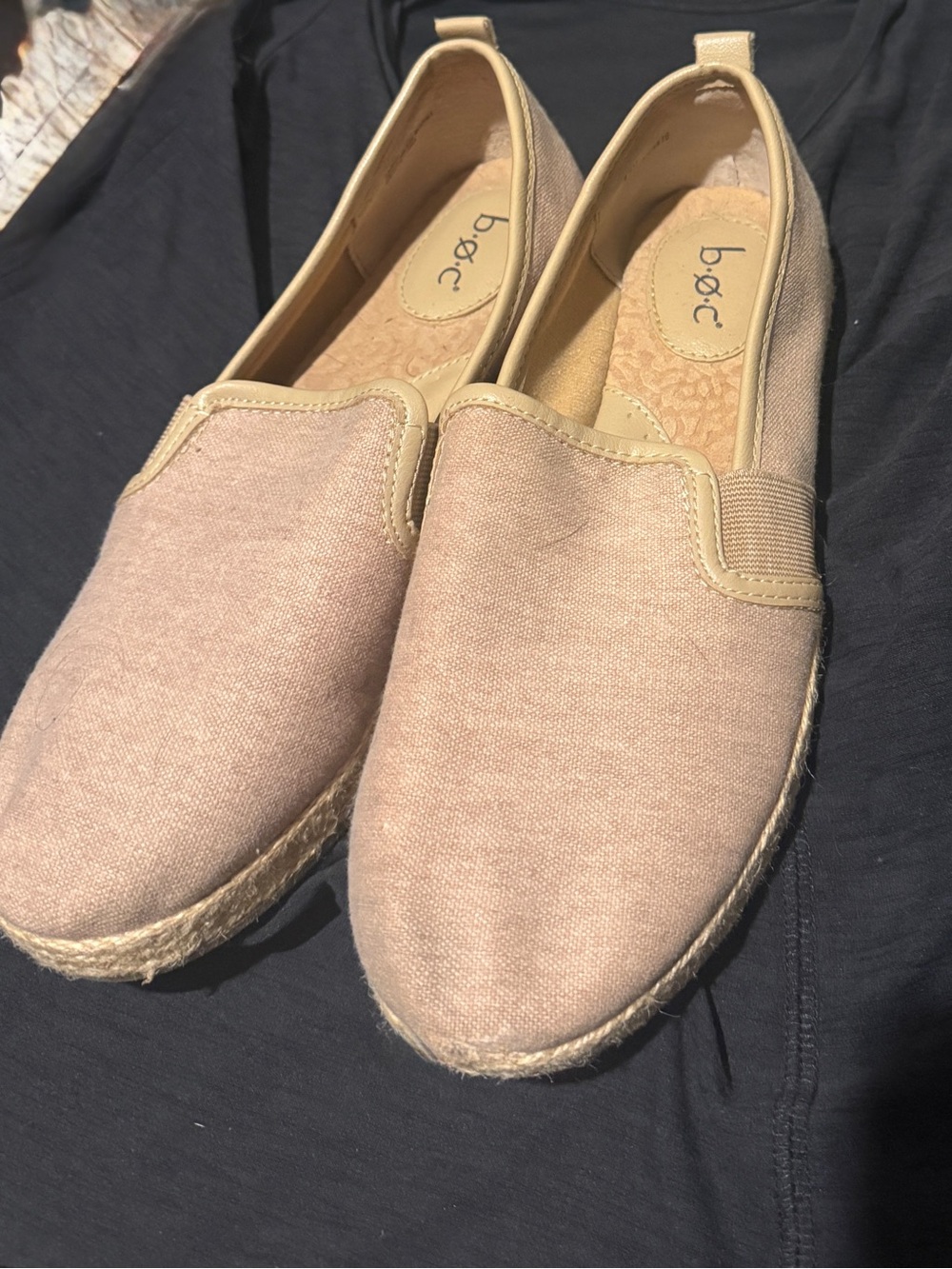 b.o.c. Women's Slip-On Canvas Loafers in Beige